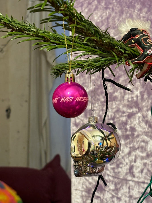 Mini Pink Chrome Nat Bauble image 1