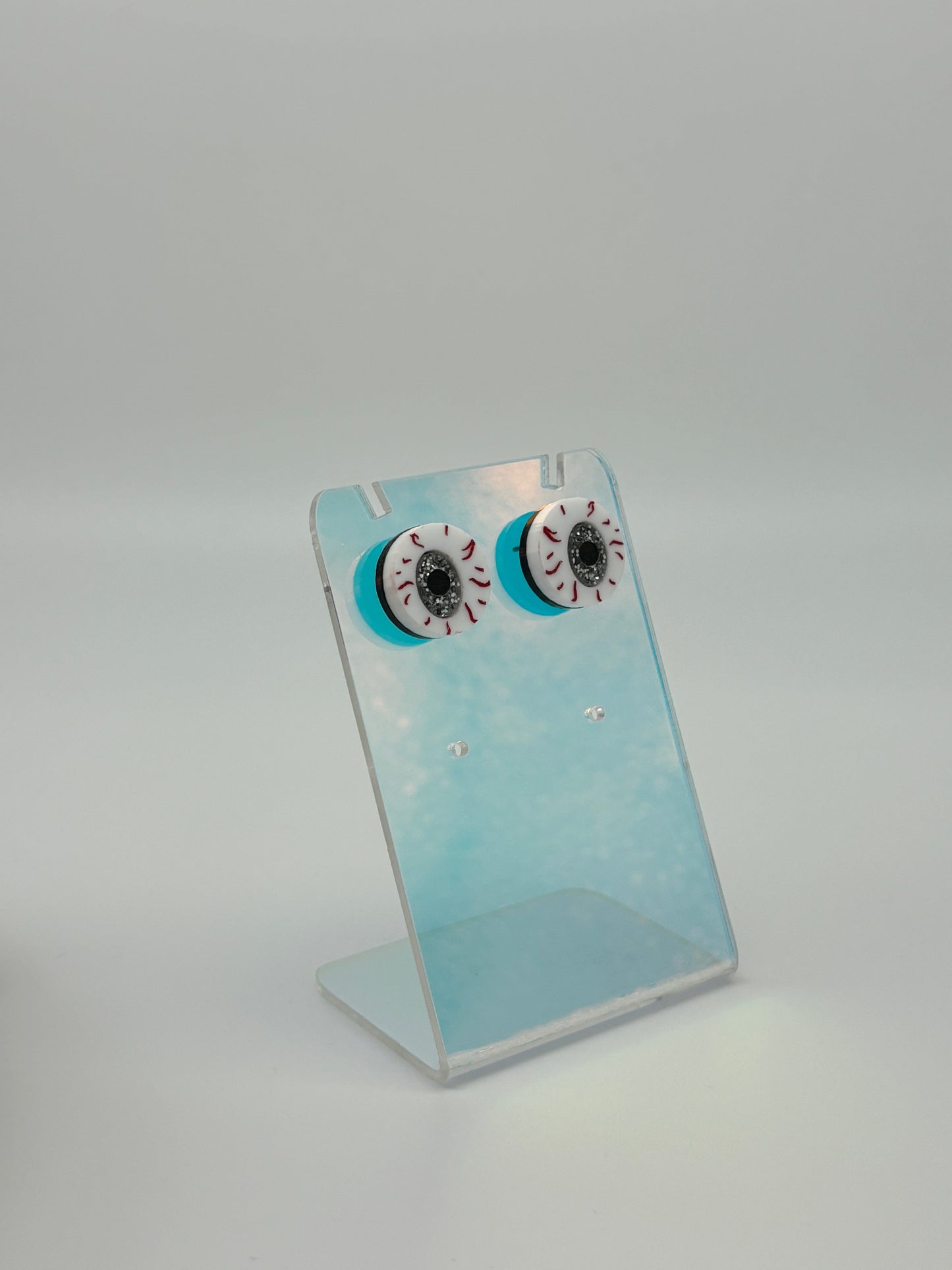 Eyeball Studs - Silver Glitter image 4