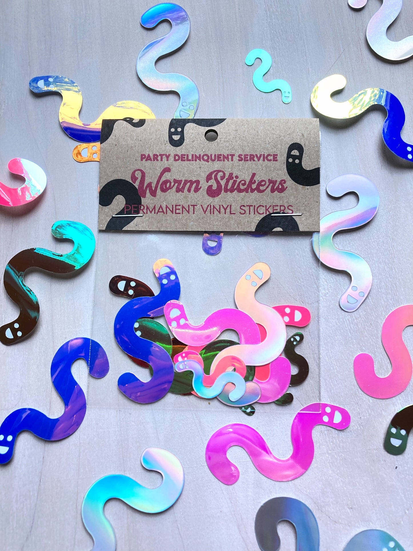 Iridescent Worm Stickers image 5
