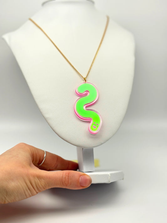 Wormie Necklace - Peachy Opal Vinyl image 1