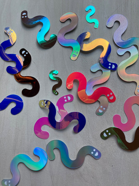 Iridescent Worm Stickers image 1