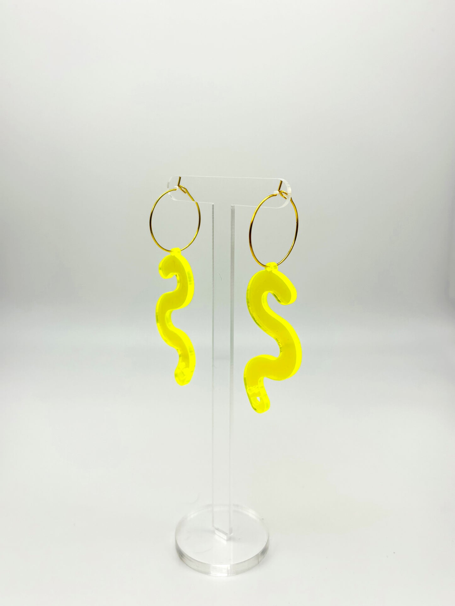 Fluorescent Worm Hoop Earrings image 3