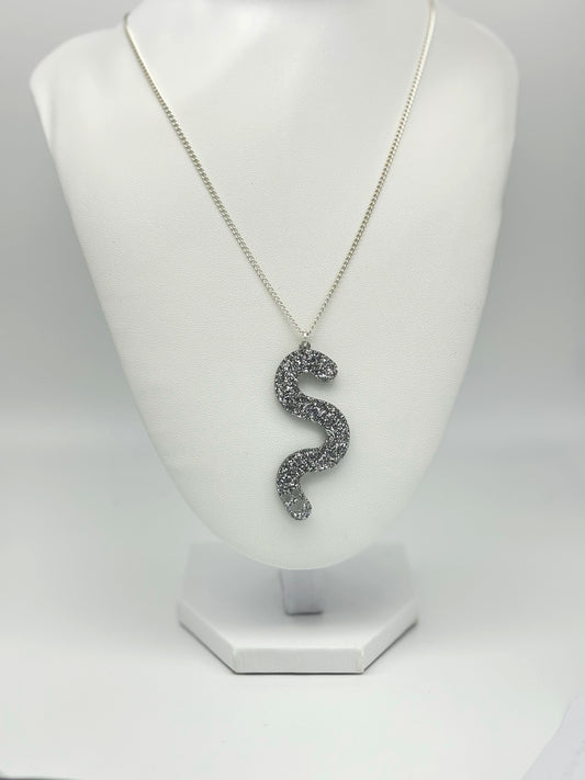 Wormie Necklace - Silver Glitter image 1