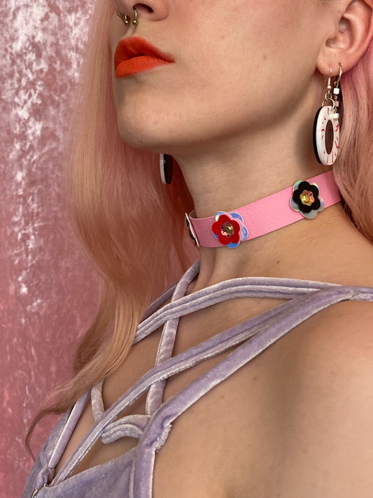 Disco Flower Baby Pink Choker image 1