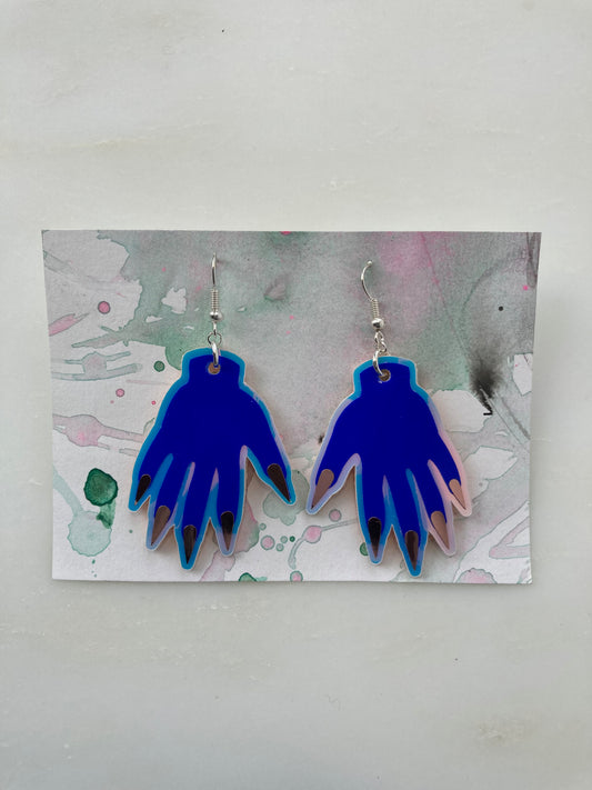 Sparkly Hand Earrings -Royal Blue image 1