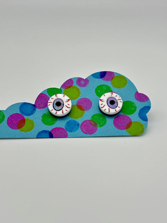 Eyeball Studs - Purple Shimmer Marble image 1