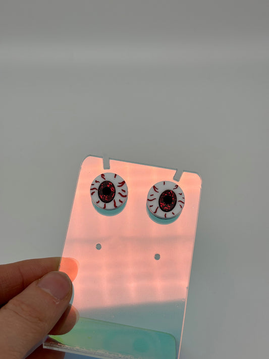 Eyeball Studs - Red Glitter image 1