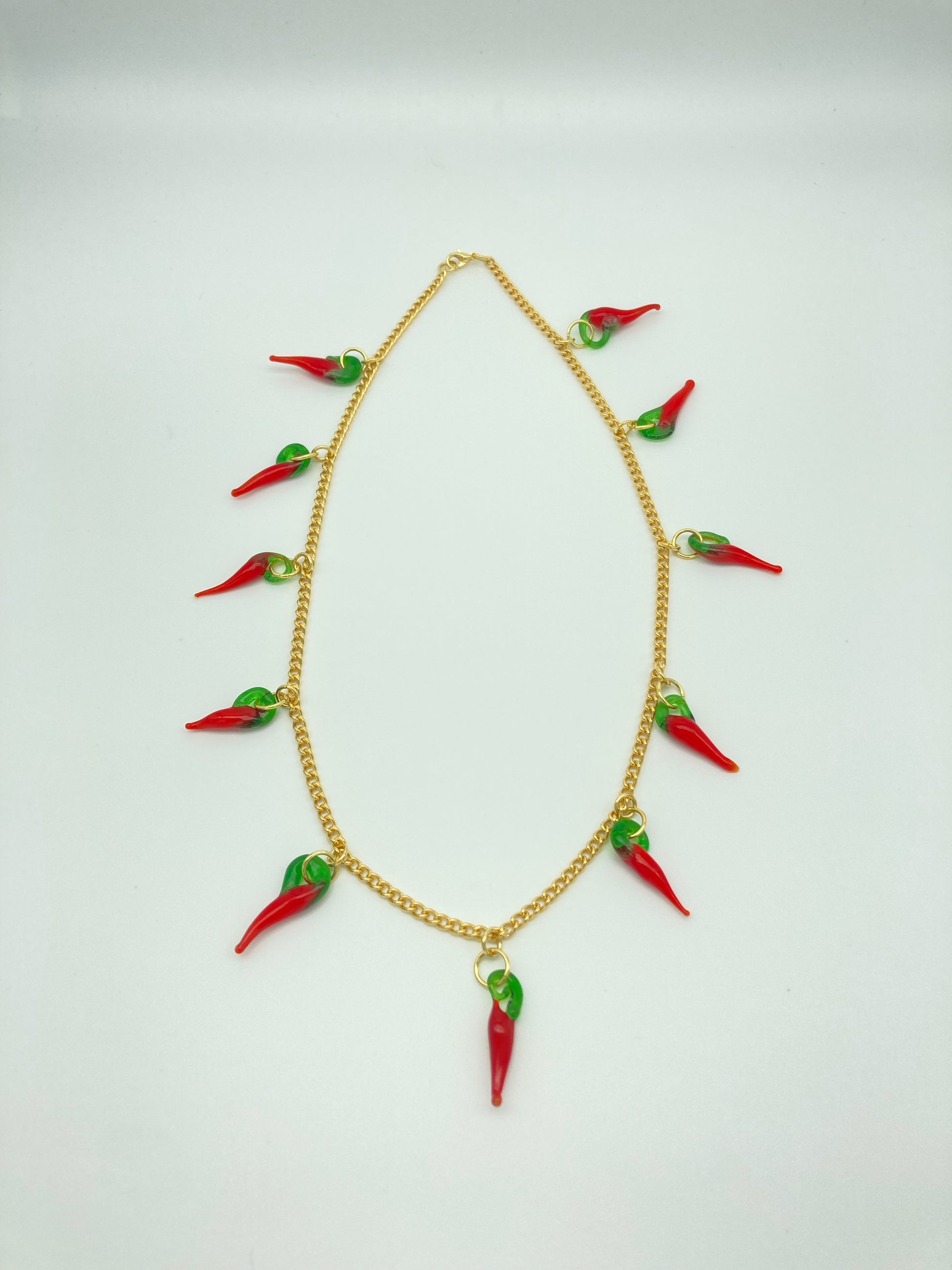 Glass Chilli Charm Necklace image 0