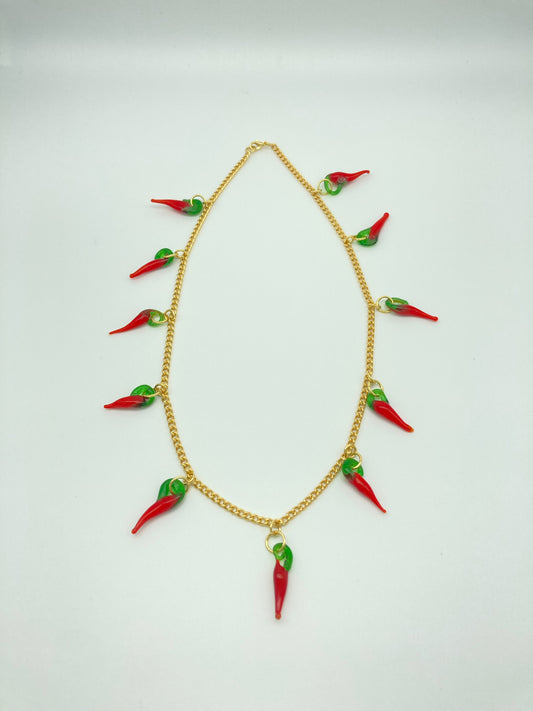 Glass Chilli Charm Necklace image 0