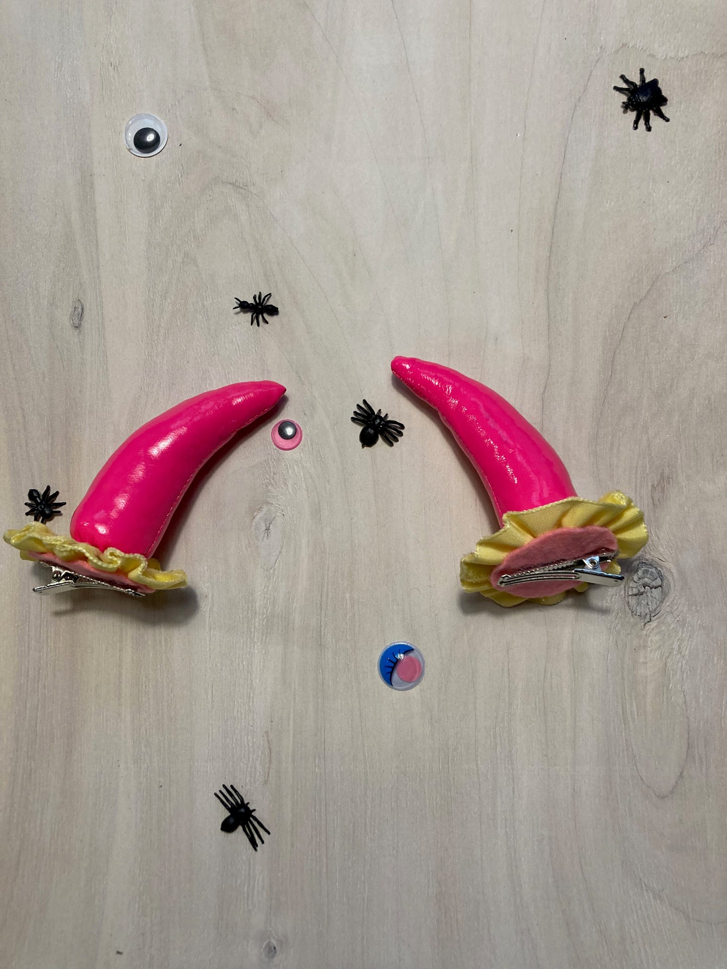 Pink Clip on Devil Horns image 0
