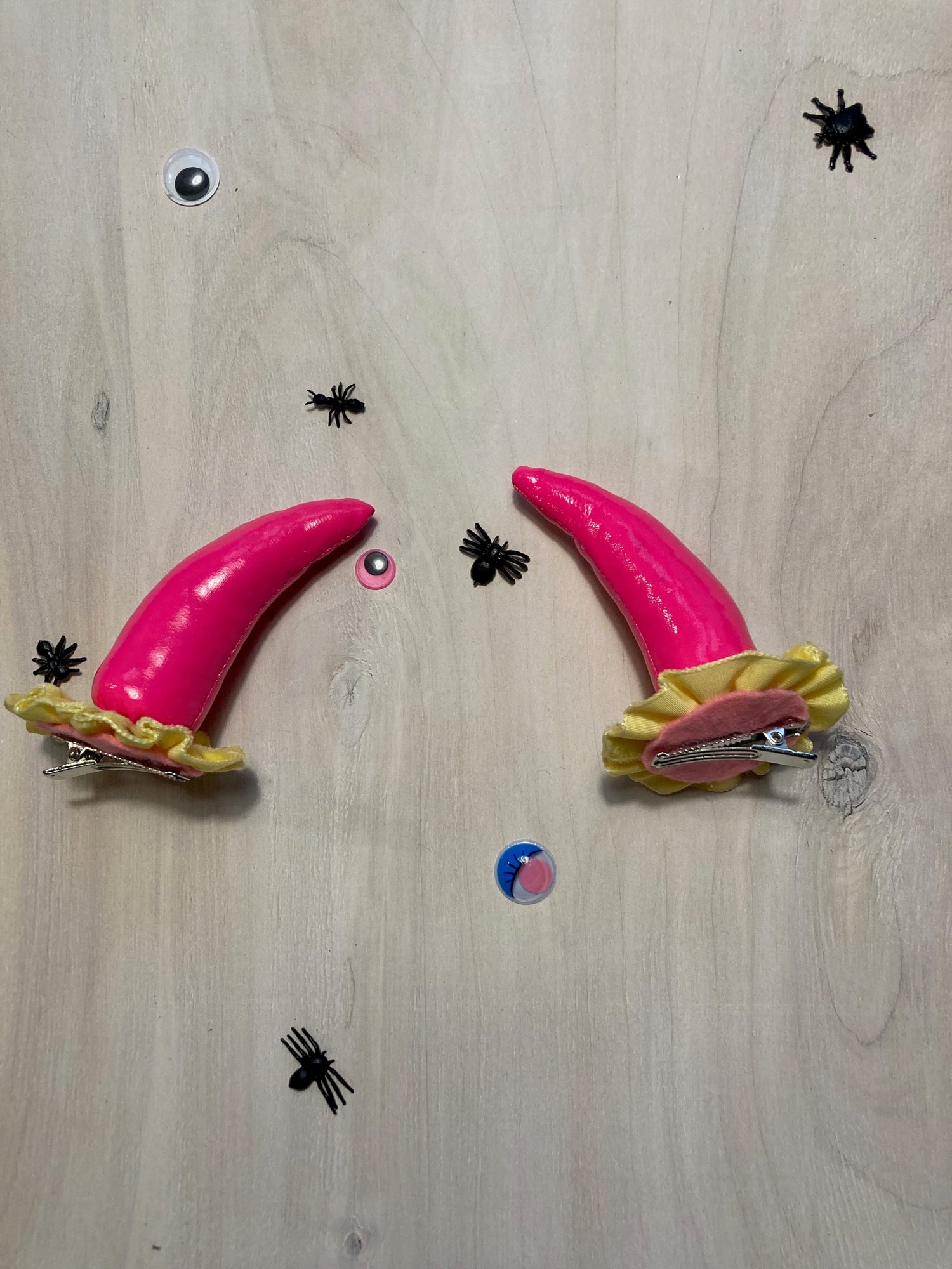 Pink Clip on Devil Horns image 0
