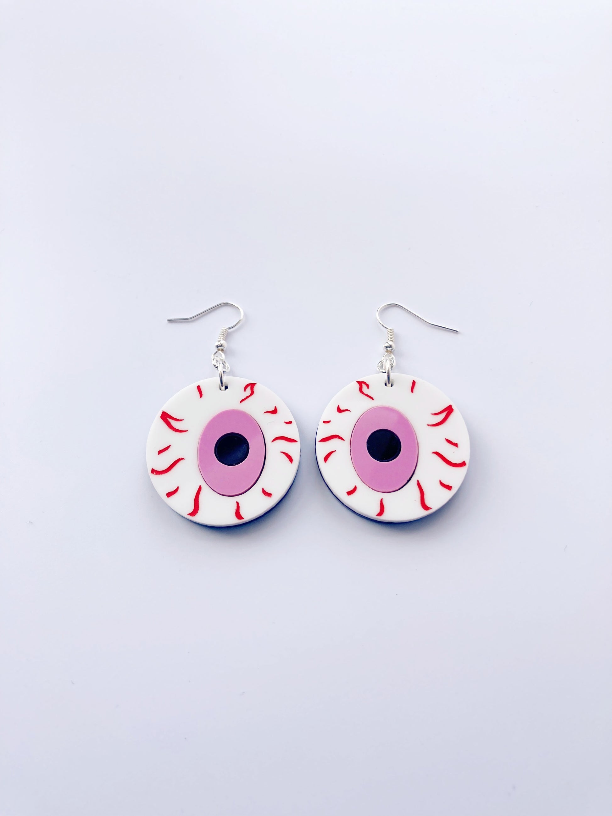 Eyeball Earrings Medium - Blue Shimmer Marble image 10