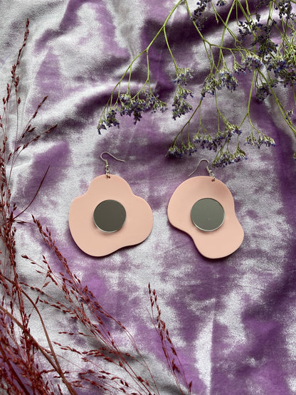 Silver Yolk Fried Egg Earrings image 3