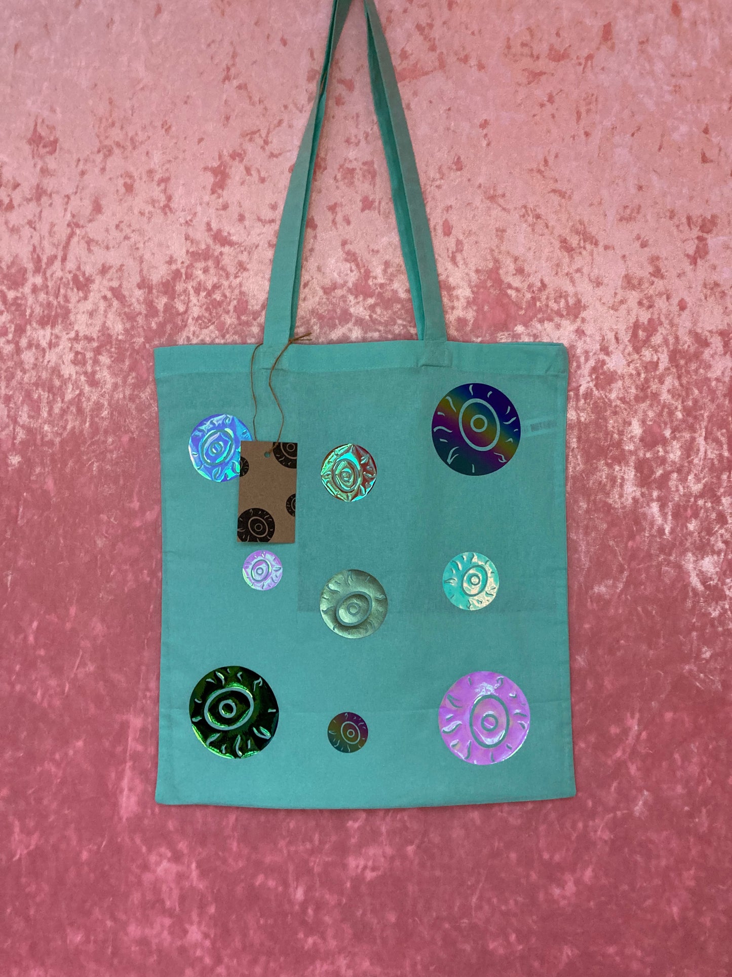 Rainbow Eyeballs Minty Tote Bag image 1