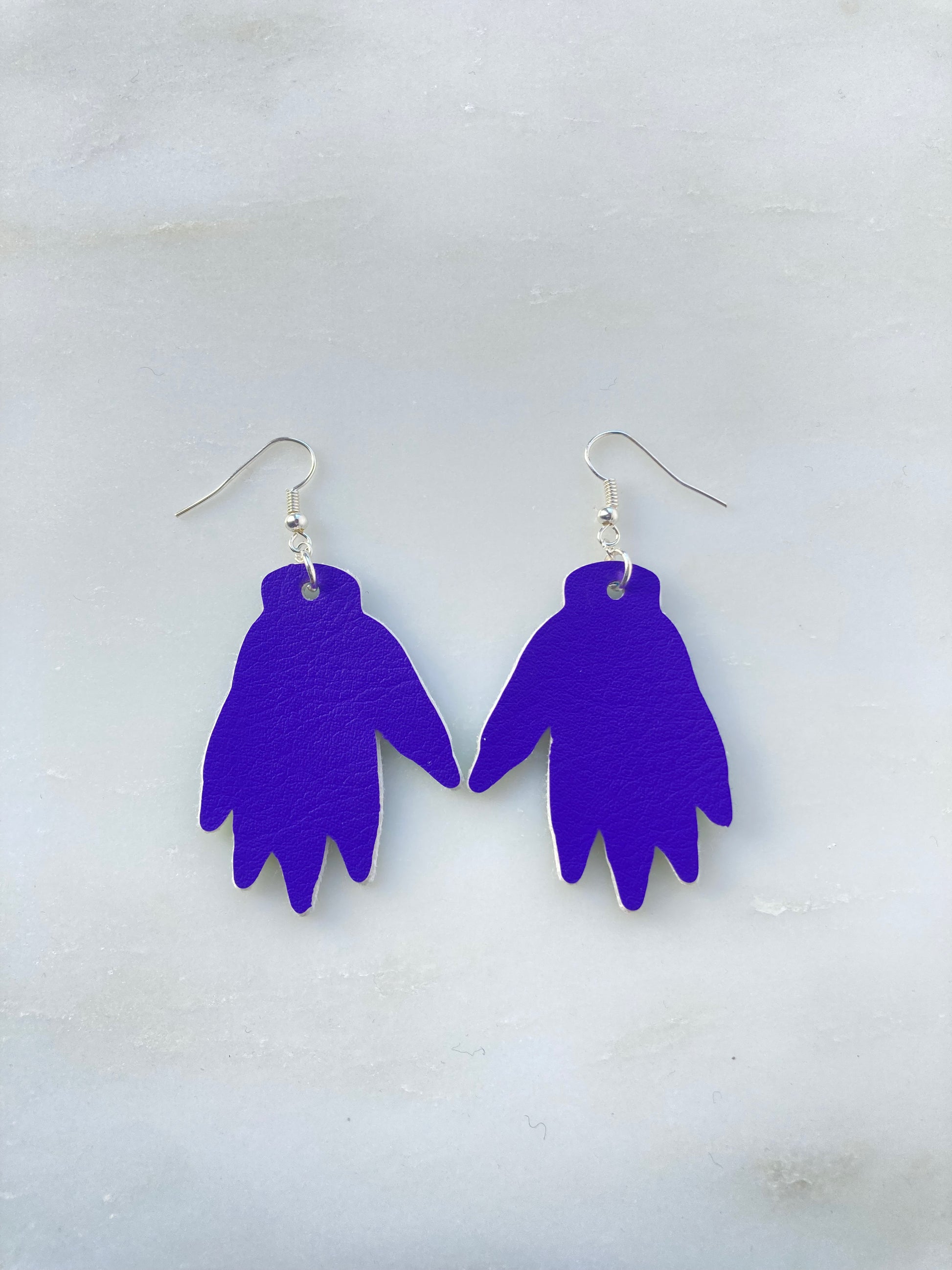 Sparkly Hand Earrings - Fluro Pink image 1