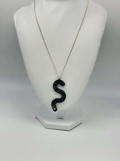 Wormie Necklace - Black Glitter image 5