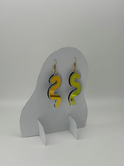 Vinyl Worm Earrings - Tourmaline Aurora image 2