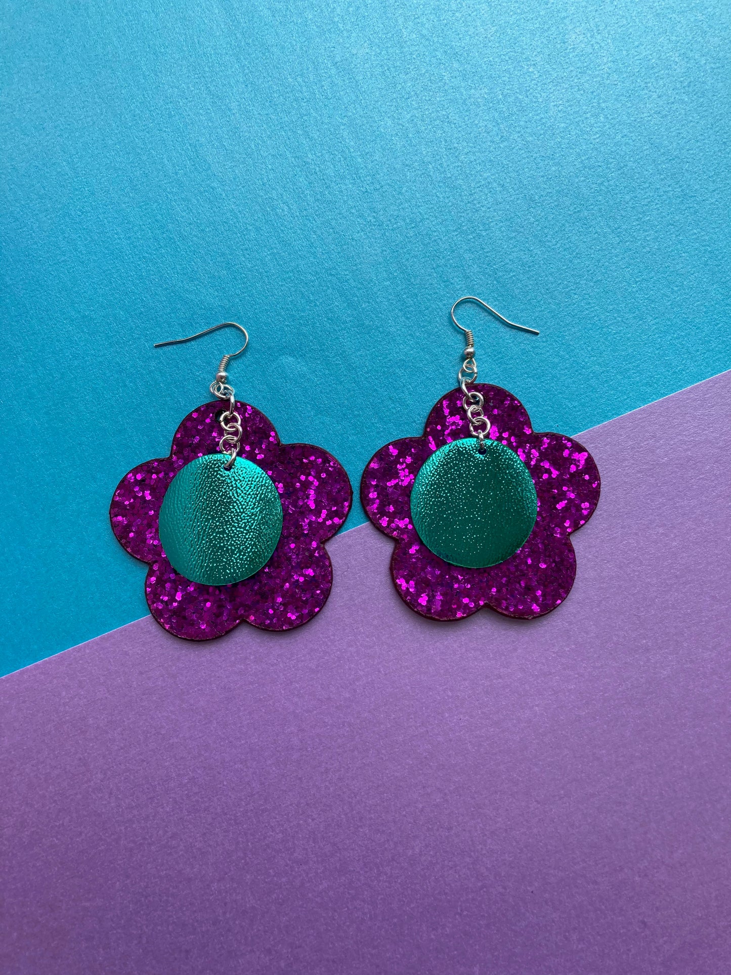 Disco Flower Turquoise Medium Earrings image 9
