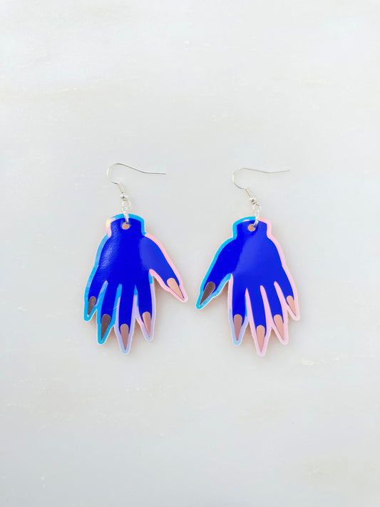Sparkly Hand Earrings -Royal Blue image 0