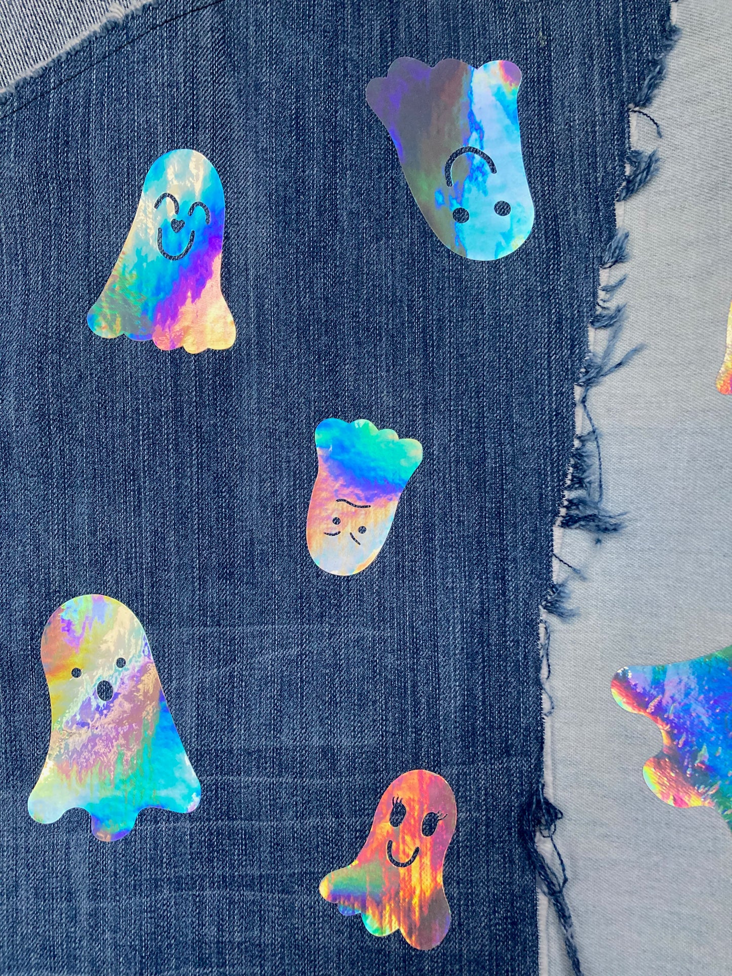 Denim Patchwork Ghost Tote Bag image 1