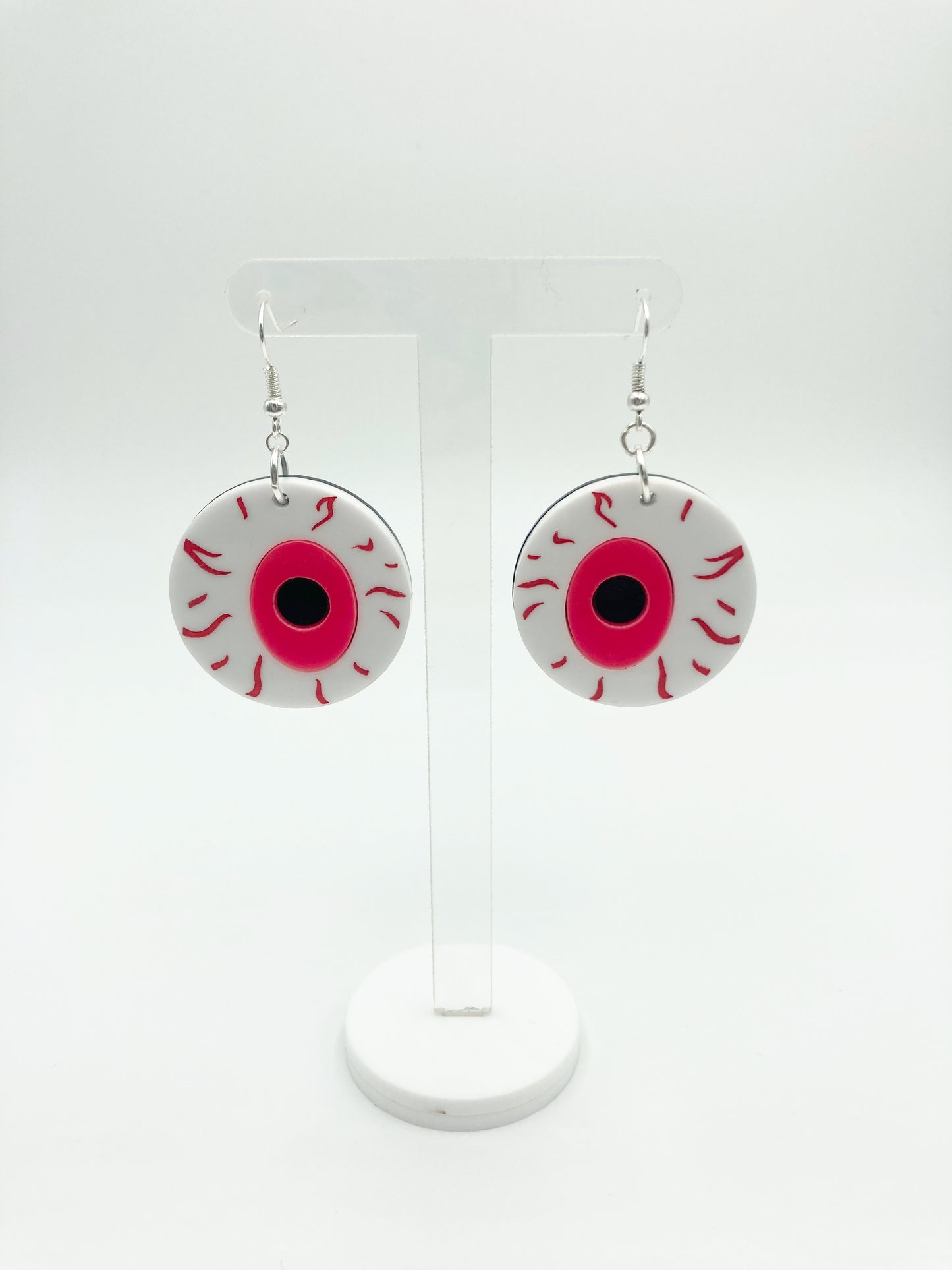 Eyeball Earrings Medium - Blue Shimmer Marble image 6