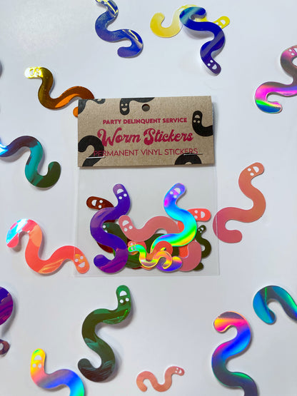 Iridescent Worm Stickers image 0