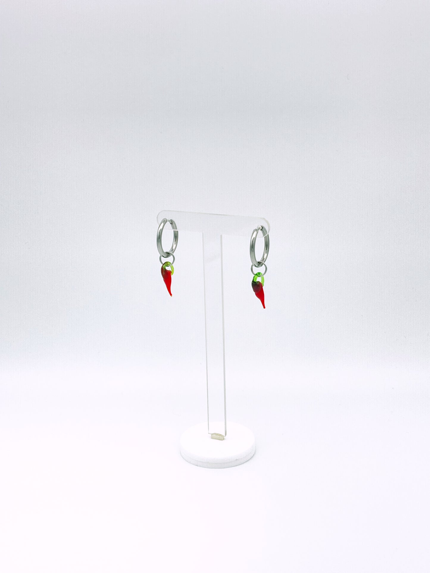 Clicker Hoop Chilli Earrings - Stainless Steel image 0