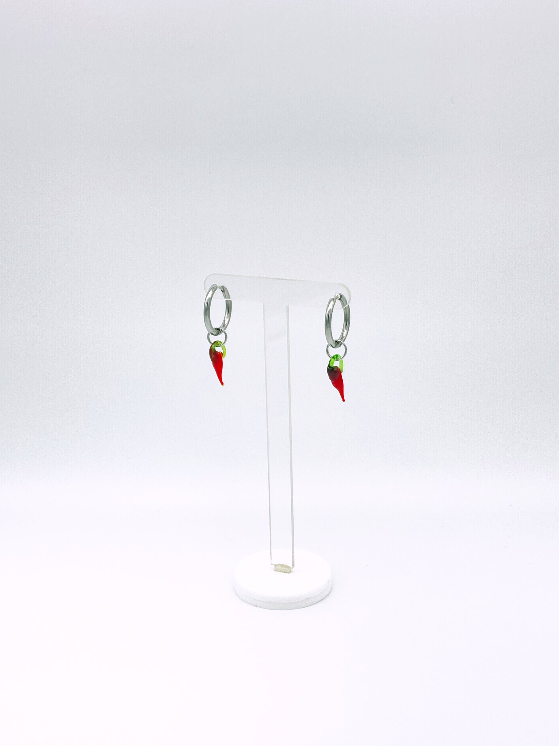 Clicker Hoop Chilli Earrings - Stainless Steel image 0