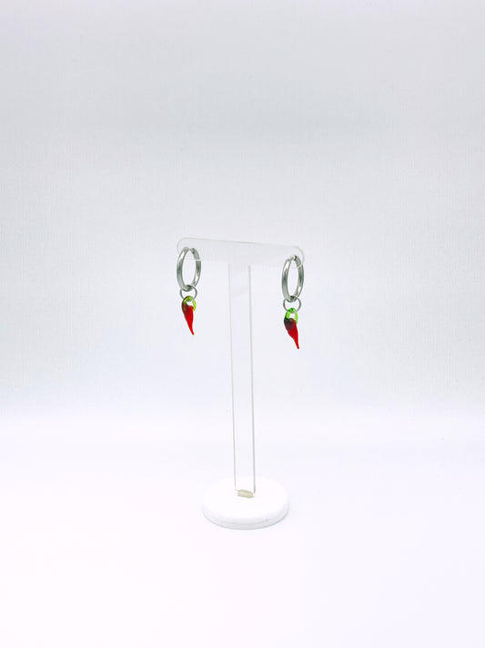 Clicker Hoop Chilli Earrings - Stainless Steel image 0