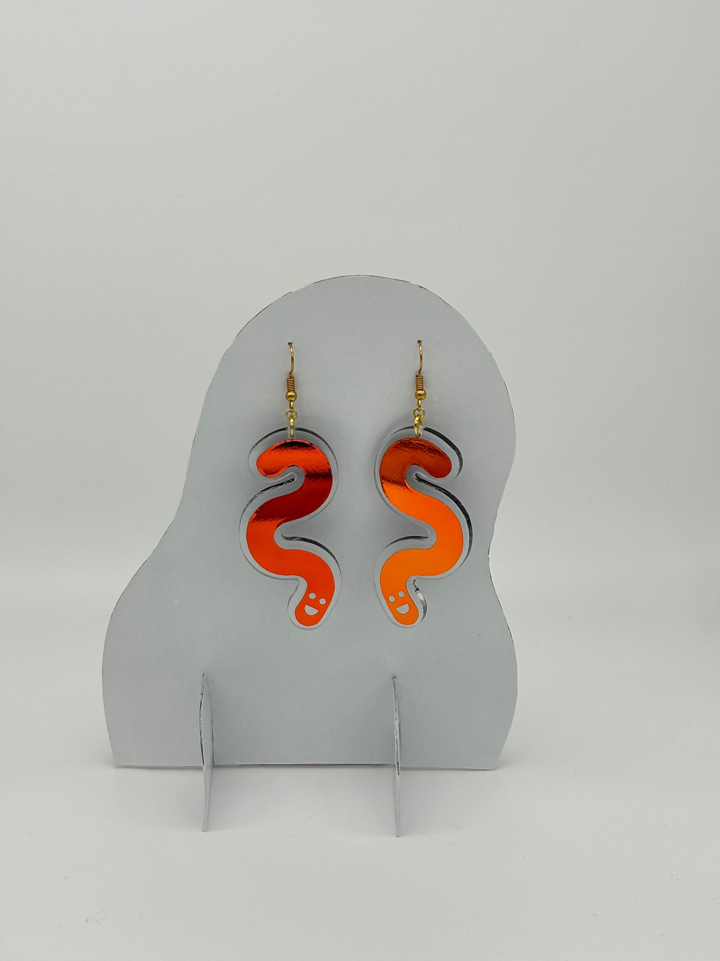 Vinyl Worm Earrings - Tourmaline Aurora image 7