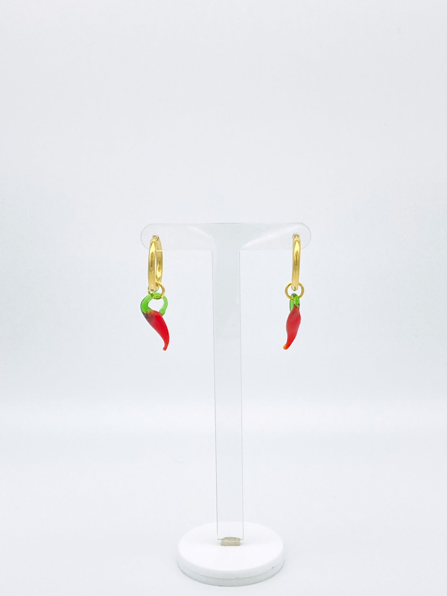 Clicker Hoop Chilli Earrings - Gold Plated image 0