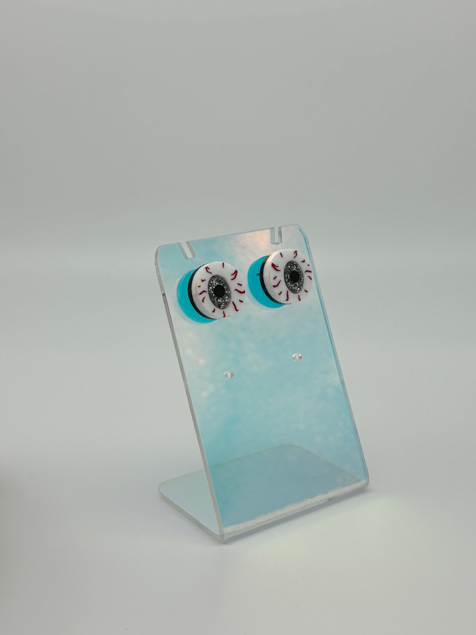 Eyeball Studs - Silver Glitter image 4