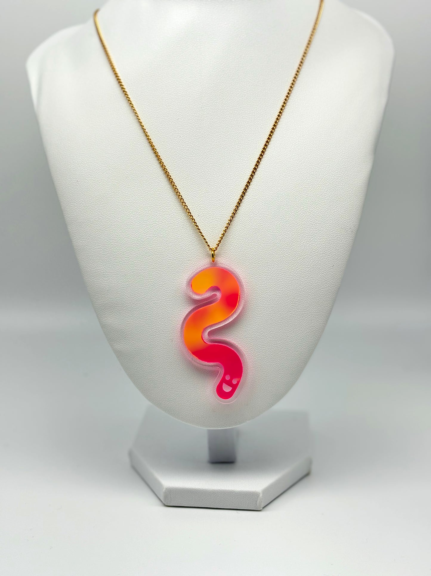 Wormie Necklace - Peachy Opal Vinyl image 5