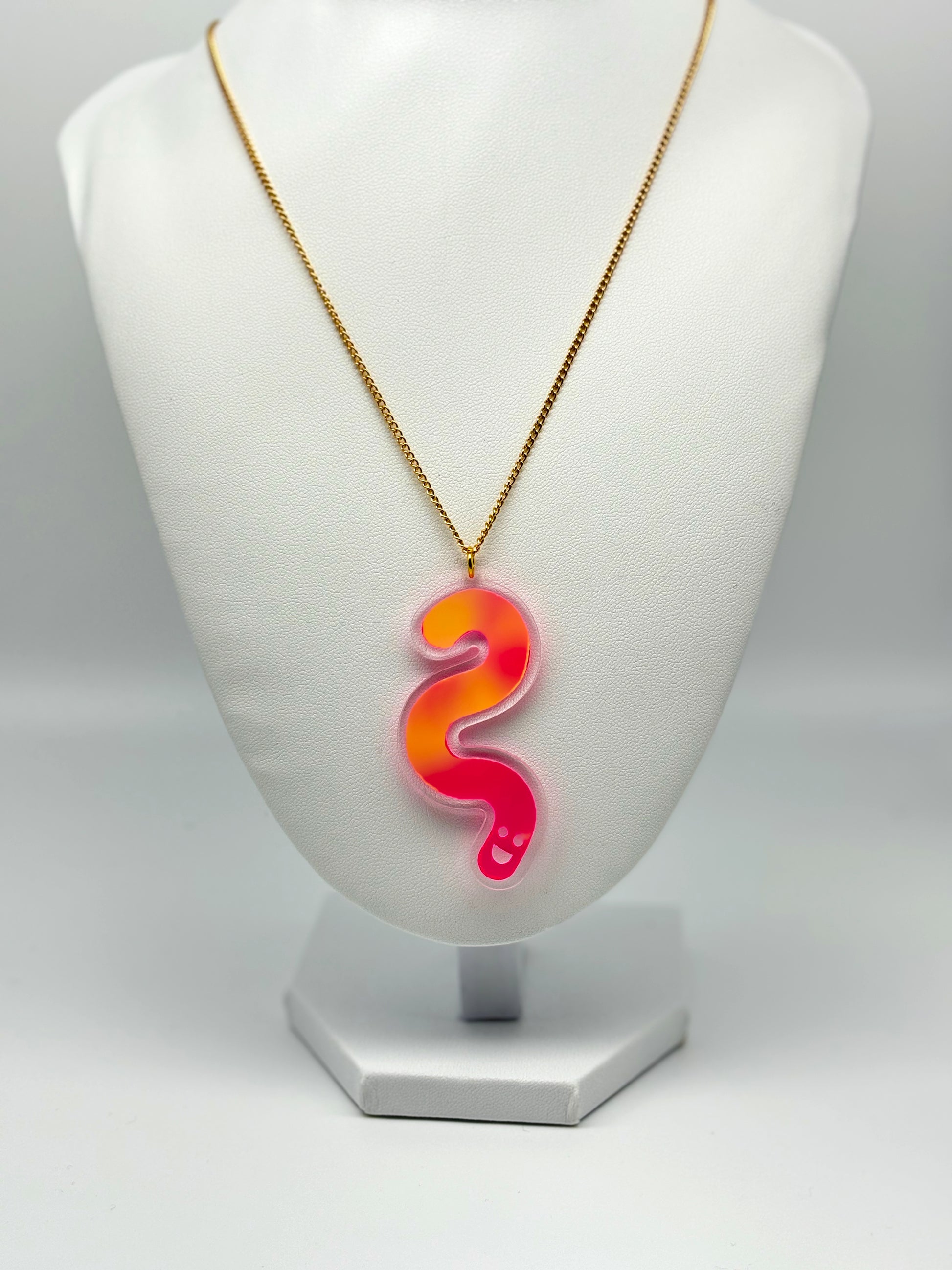 Wormie Necklace - Peachy Opal Vinyl image 5