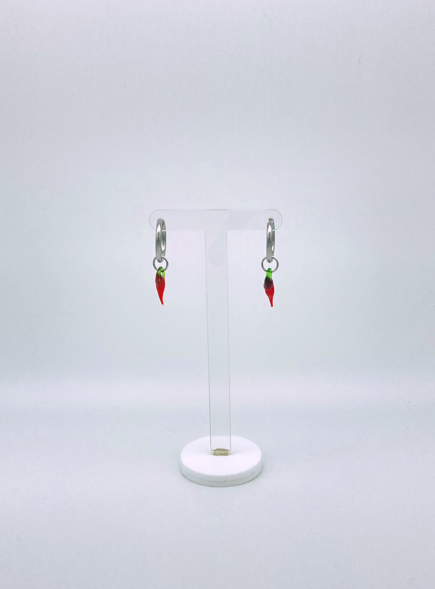 Clicker Hoop Chilli Earrings - Stainless Steel image 2