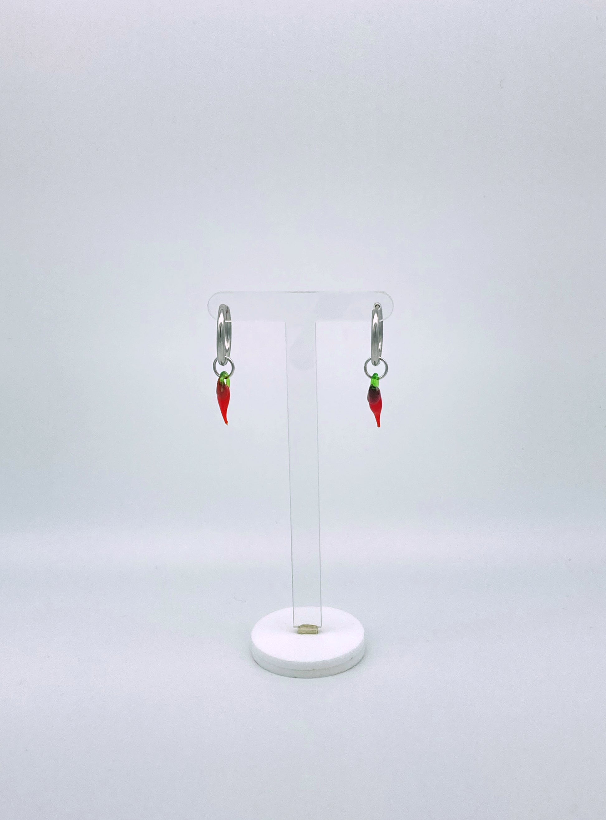 Clicker Hoop Chilli Earrings - Stainless Steel image 2