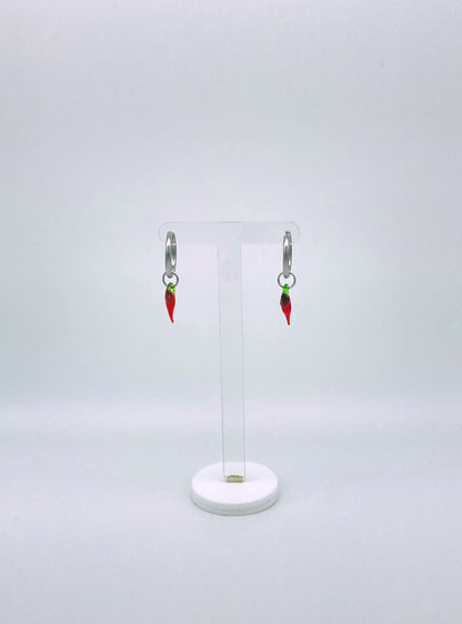Clicker Hoop Chilli Earrings - Stainless Steel image 2