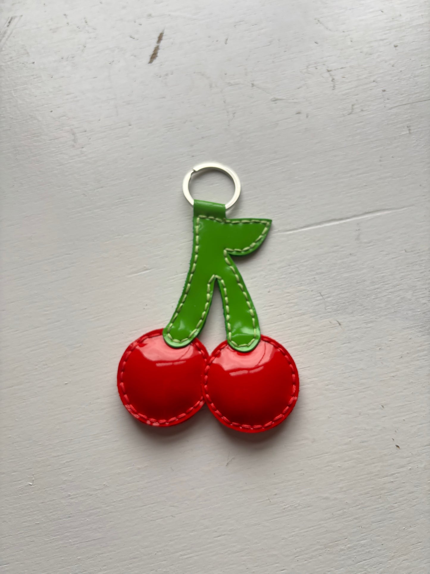 Hand Stitched Cherry Bag Charm 1 of 1 image 3