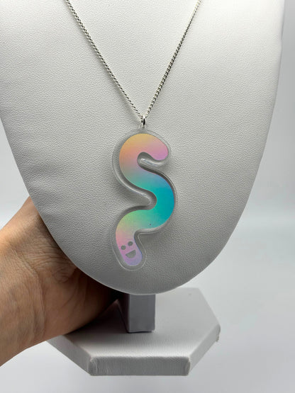 Wormie Necklace - Holographic Silver Vinyl image 6