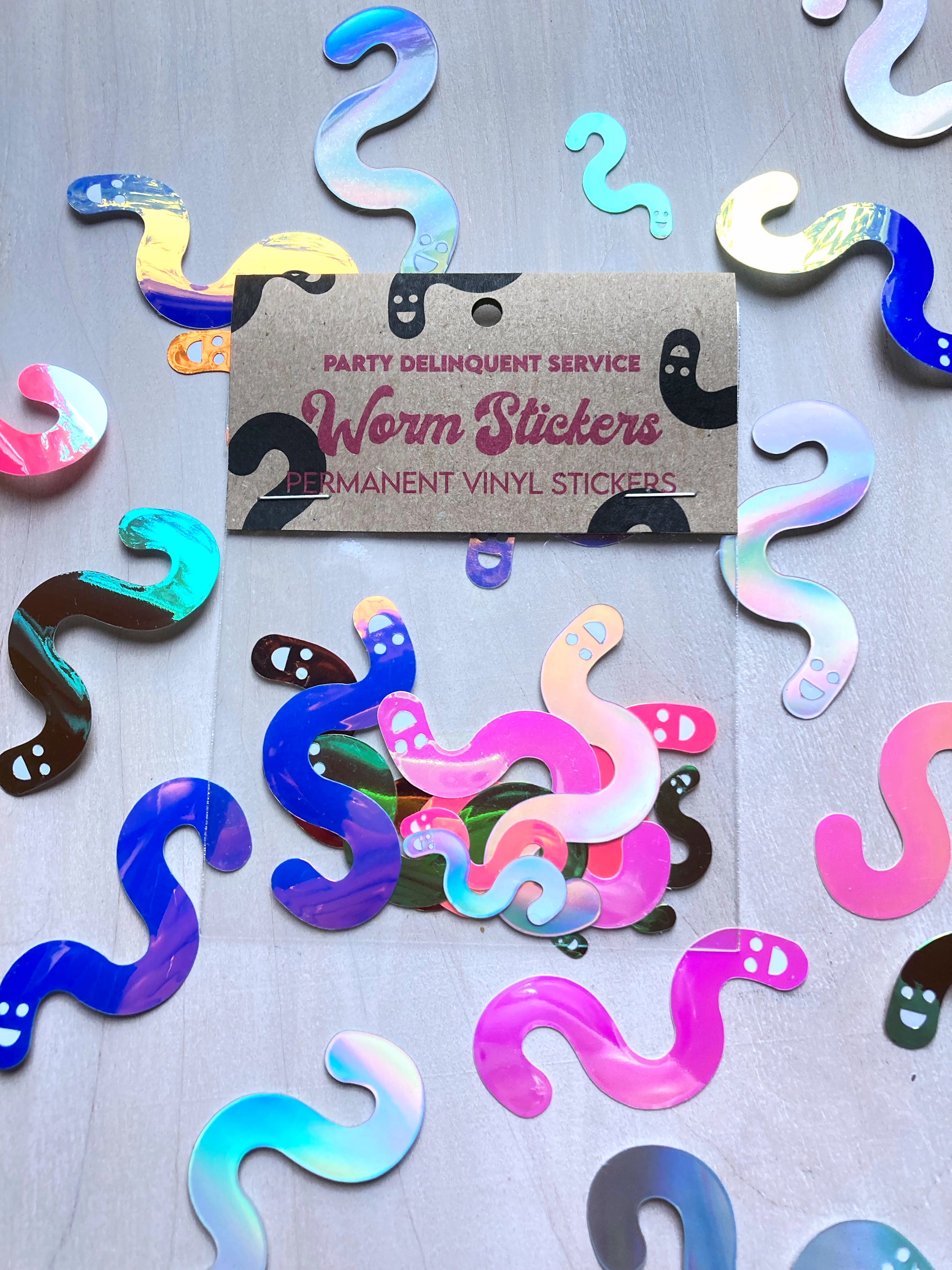 Iridescent Worm Stickers image 5