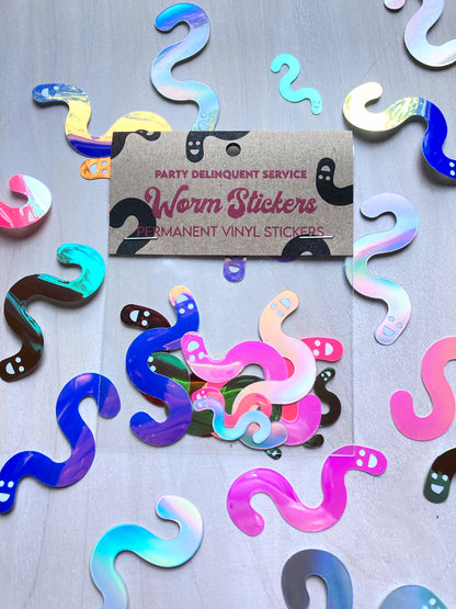 Iridescent Worm Stickers image 5