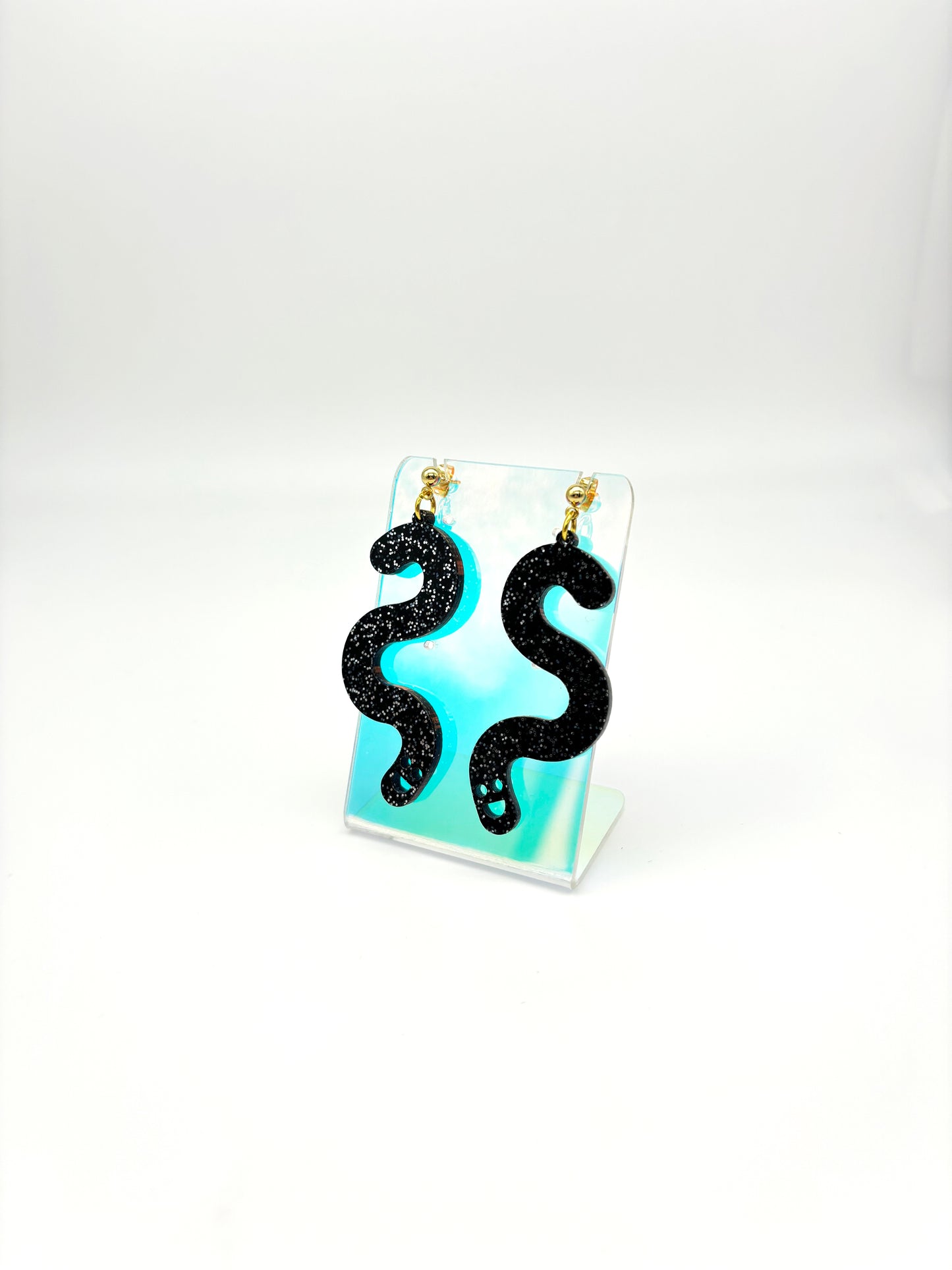 Glitter Worm Simple Dangles - Black image 1