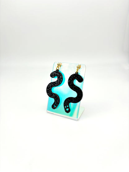 Glitter Worm Simple Dangles - Black image 1