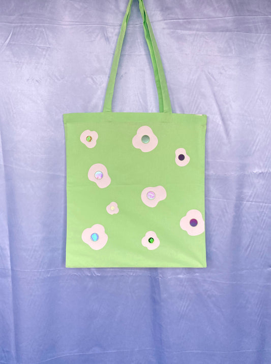 Mint Green Fried Eggs Tote Bag image 1