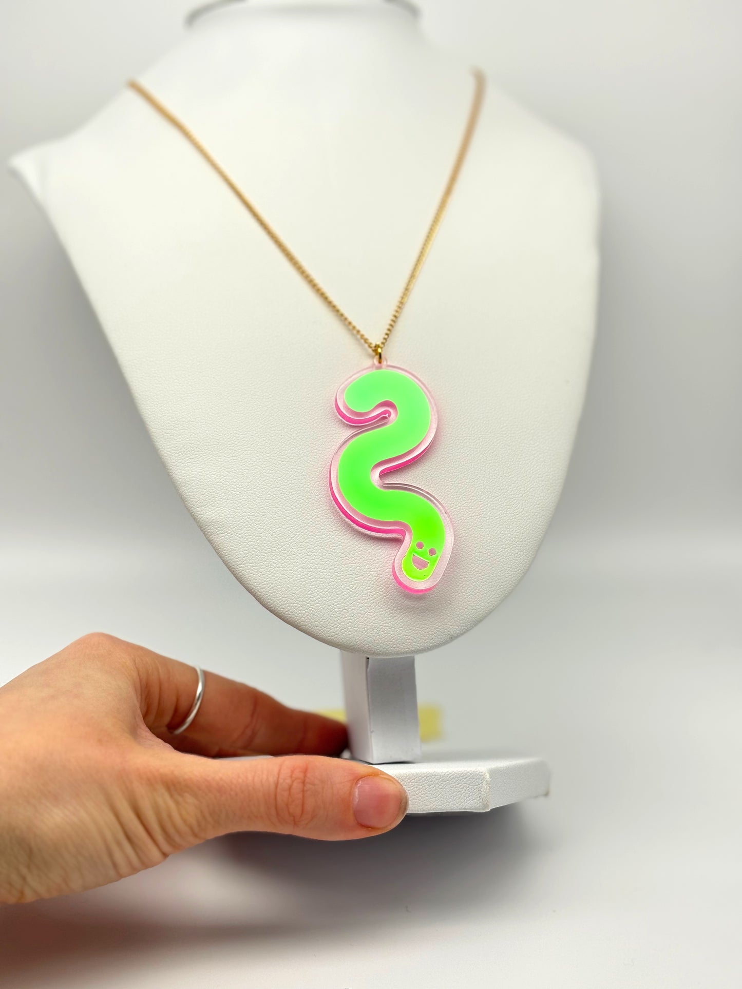 Wormie Necklace - Peachy Opal Vinyl image 1