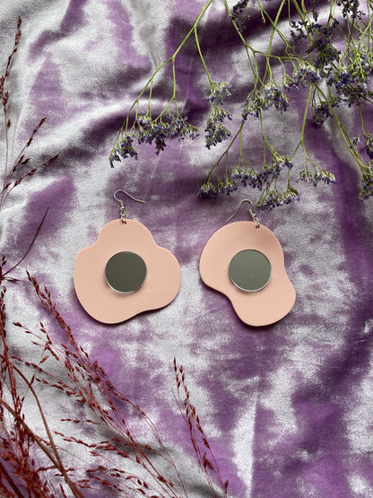 Silver Yolk Fried Egg Earrings image 2