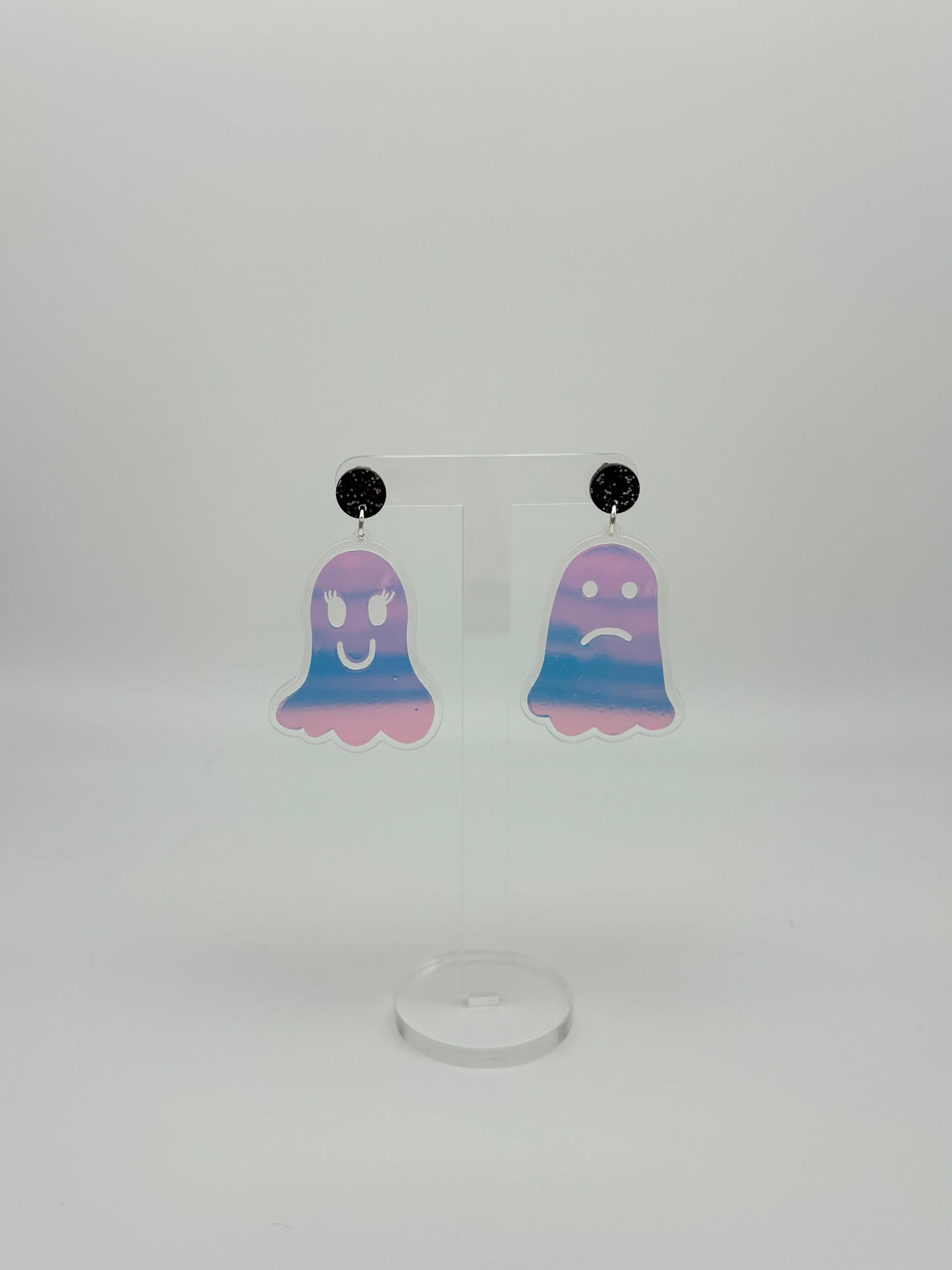 Holographic Ghost Earrings - Snow Aurora image 2