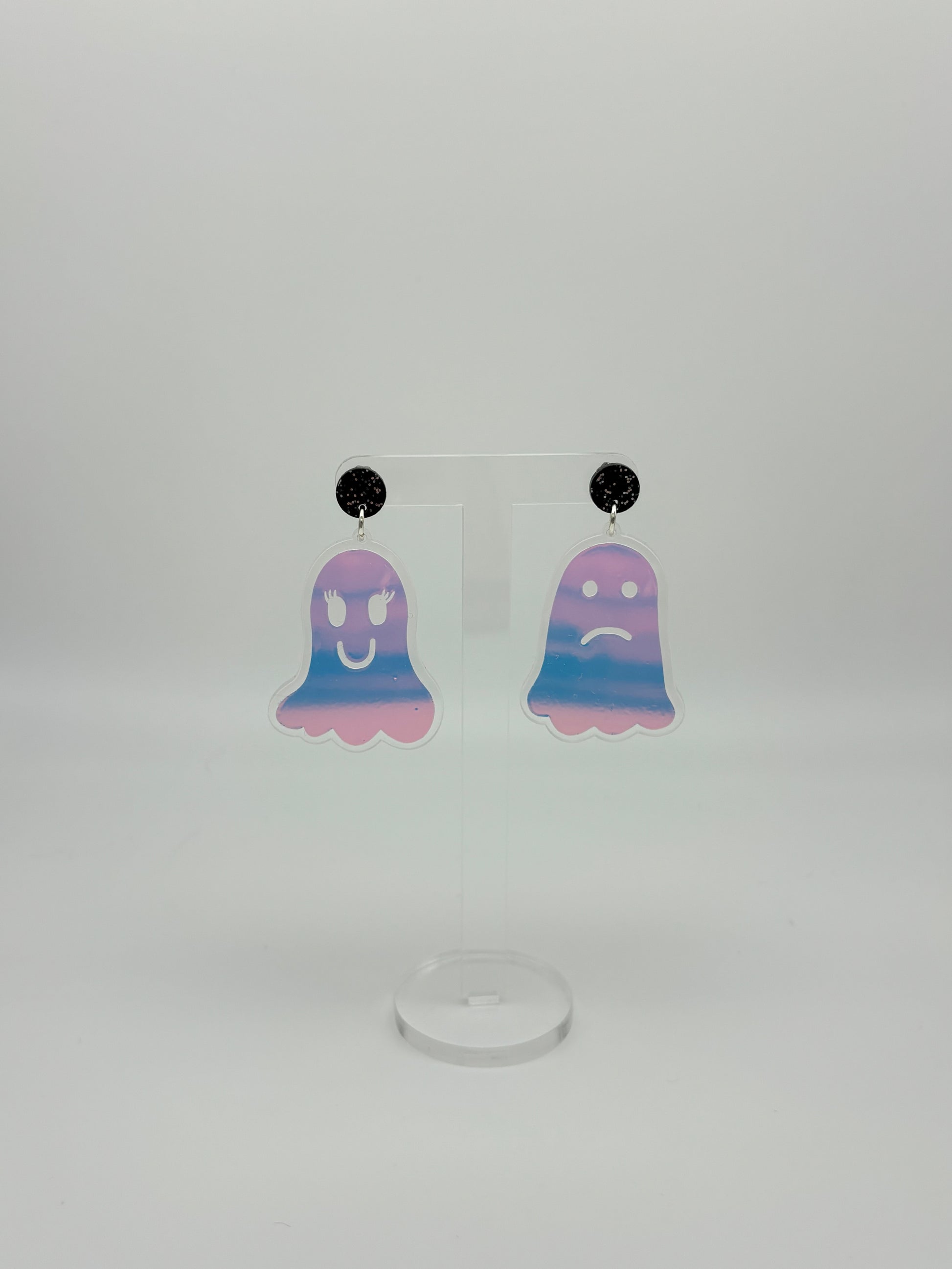 Holographic Ghost Earrings - Snow Aurora image 2