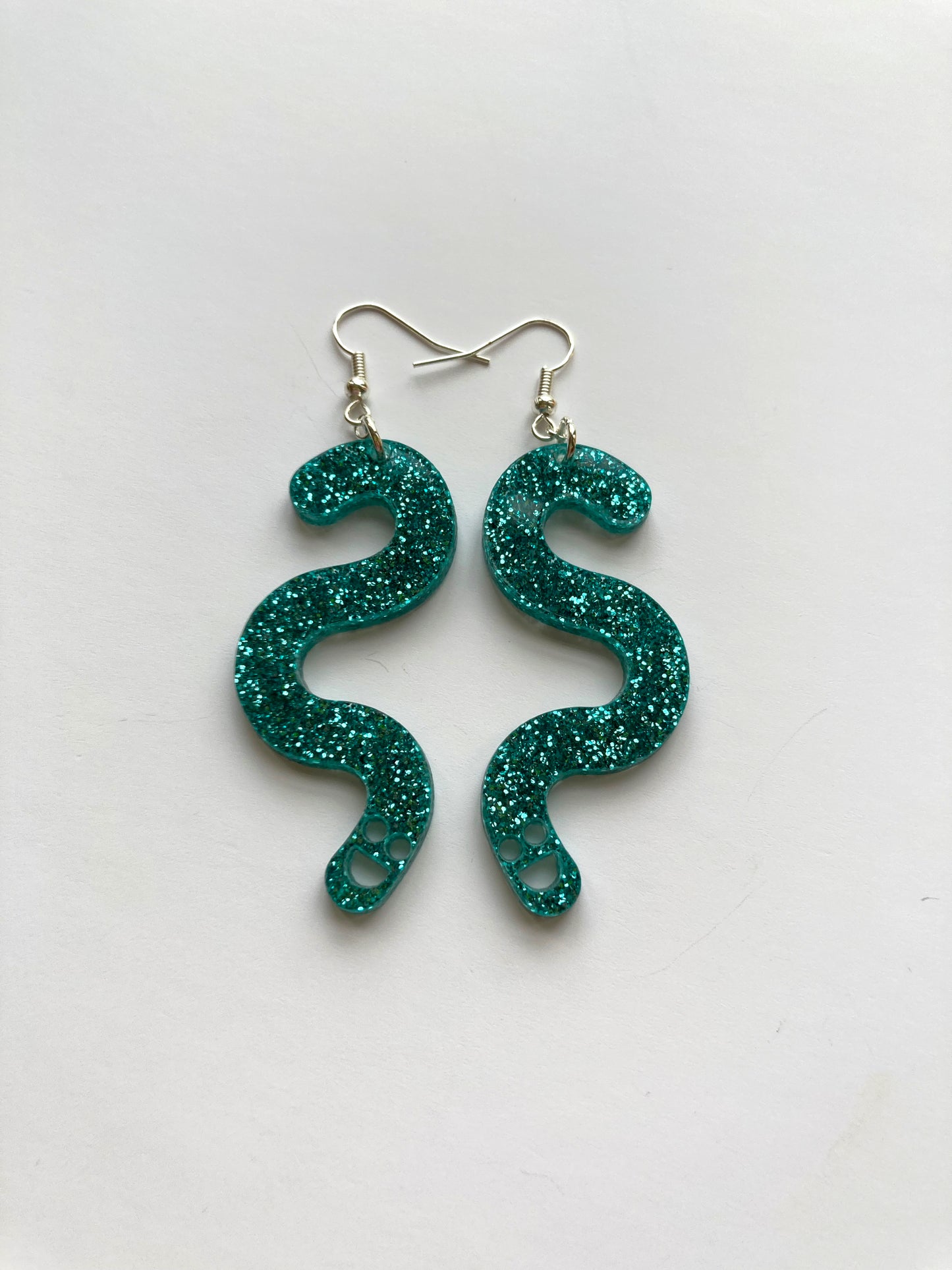 Glitter Worm Simple Dangles - Teal image 4