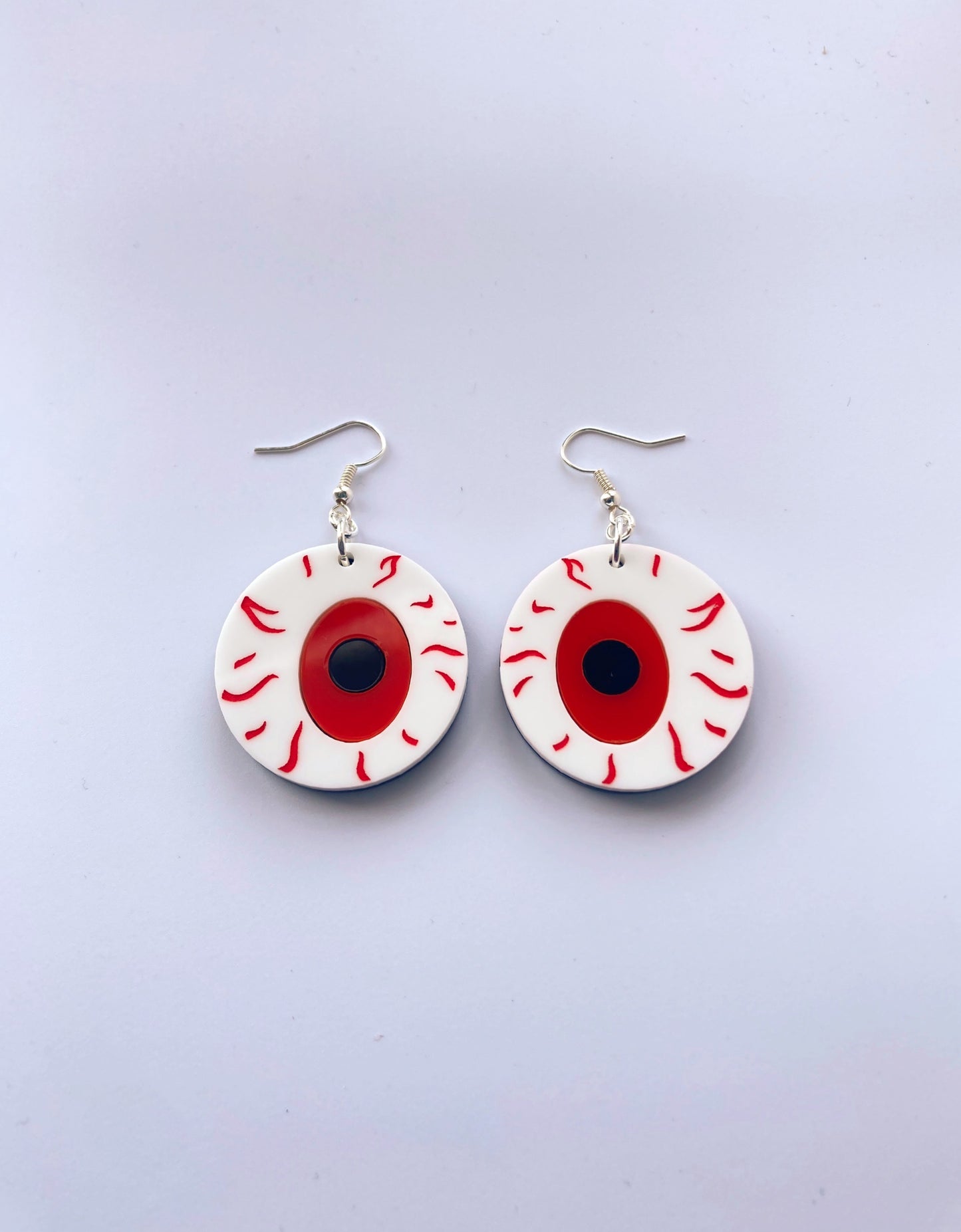 Eyeball Earrings Medium - Blue Shimmer Marble image 9